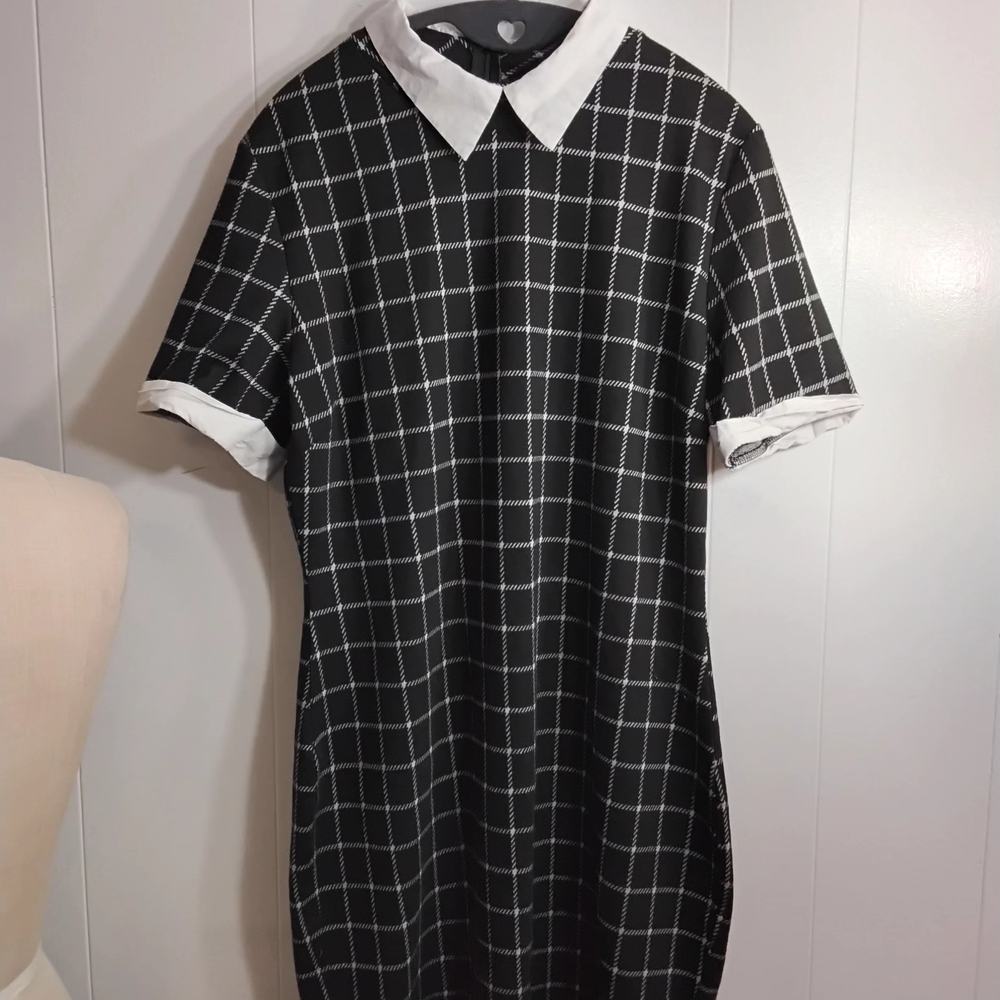 Fashion Nova Black and White Plaid Mini Dress